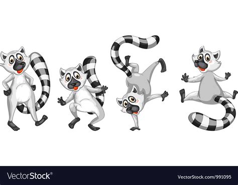 Cartoon Lemurs Set Royalty Free Vector Image Vectorstock