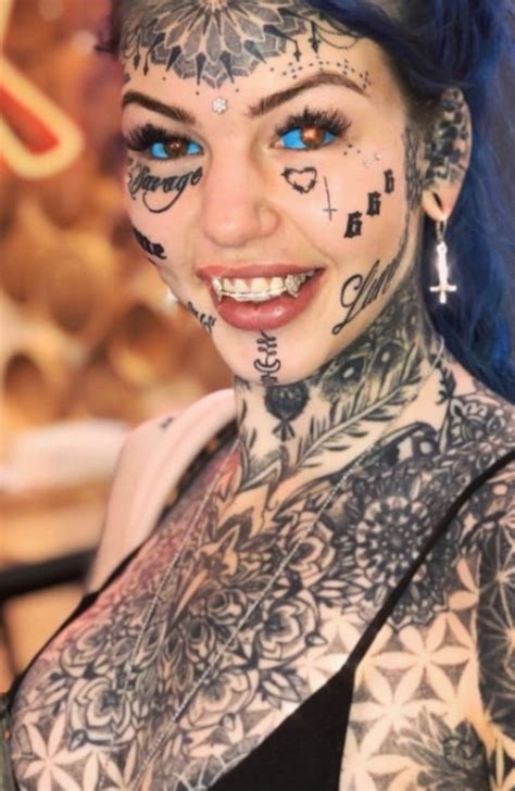 ‘dragon Girl Goes Blind Tattooing Eyeballs Blue Au