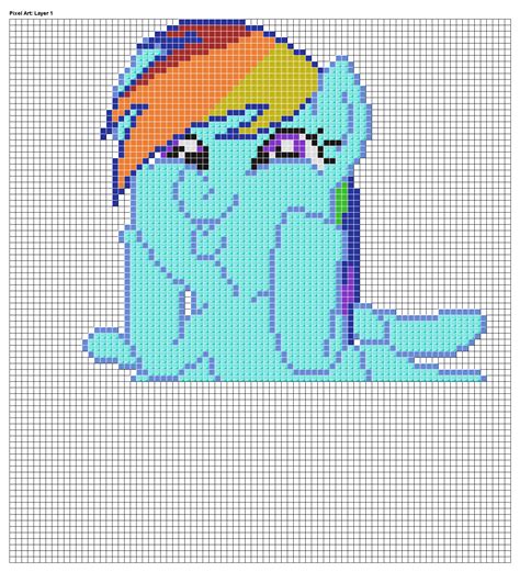 Rainbow Dash Pixel Art Grid