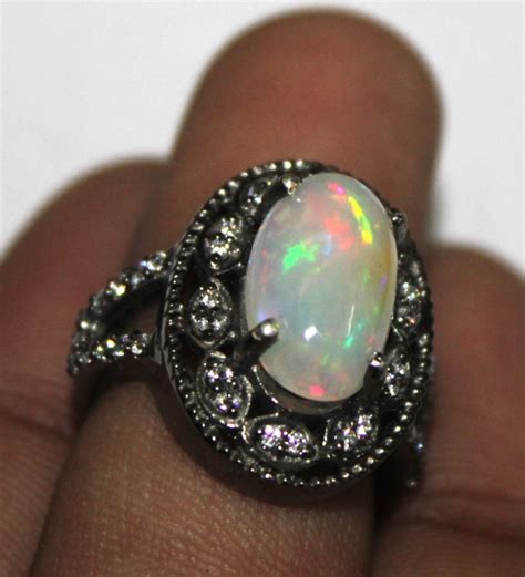 Ethiopian Fire Opal Silver Ring Size Us 13 0113