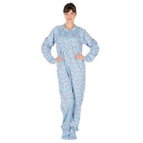Footed Pajamas Footed Pajamas Bunny Love Adult Cotton