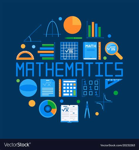 Mathematics Circular Flat Royalty Free Vector Image