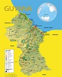Большая детальная карта Гайаны с достопримечательностями. Большая ...
