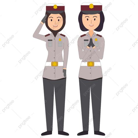 Police Character Vector Design Images Free Downlaod Polisi Wanita