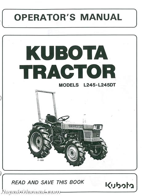 Kubota L245 L245dt Tractor Operators Manual