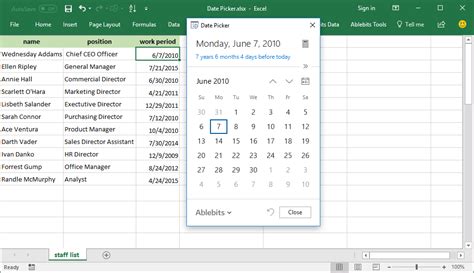 Excel Date Picker Insert Dates Into Excel Cells In A Click