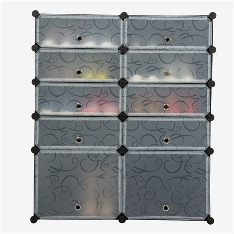 Unicoo Multi Use Diy Plastic 10 Cube Shoe Rack Organizer Bookcase