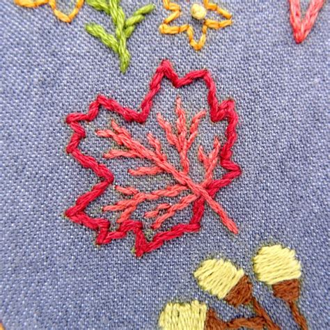 Autumn Wreath Hand Embroidery Pattern Wandering Threads Embroidery