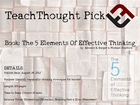 Book The 5 Elements Of Effective Thinking