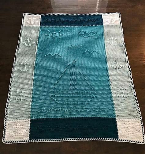 Crochet Blanket Pattern Sailboat 321 In 2020 Crochet
