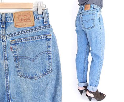 Sz 12 L High Waisted Levi S 512 Slim Fit Mom Jeans Etsy Tapered Leg Jeans Mom Jeans Slim Fit