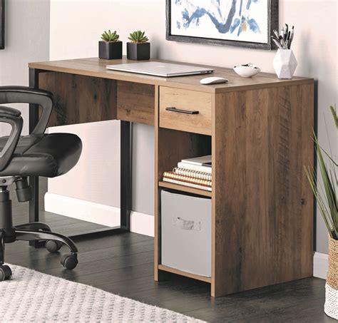 Mainstays Woodmetal Desk Rustic Weathered Oak Finish