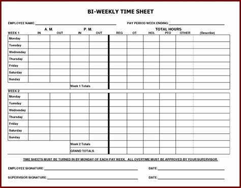Excel Monthly Timesheet Template With Formulas