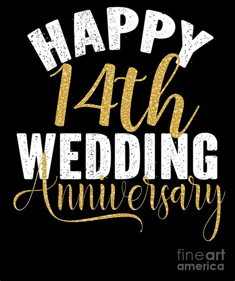 Happy 14th Wedding Anniversary Matching T For Couples Product