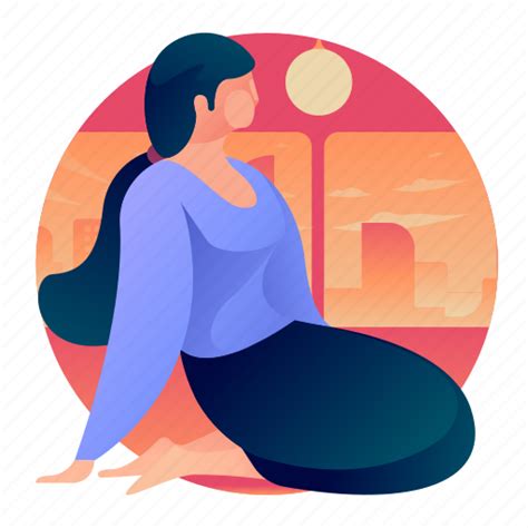 Home House Leisure Relaxing Woman Illustration Download On Iconfinder