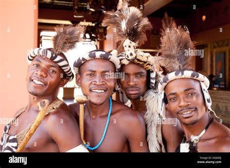 Zambia People Four African Men From The Ngoni Tribe Zambia In