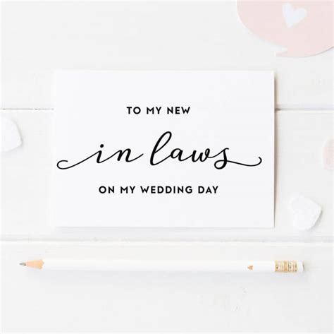 To My New In Laws On My Wedding Day Card By Heres To Us