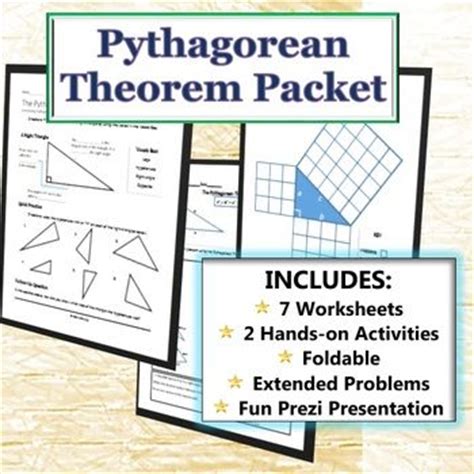 Pythagorean theorem notes and bingonotes and a bingo game are included to teach or review the pythagorean theorem concept. PYTHAGOREAN THEOREM Worksheet and Activity Packet ...