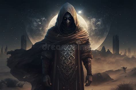 Arabic Warrior Assassin Portrait Against A Dark Background Neural