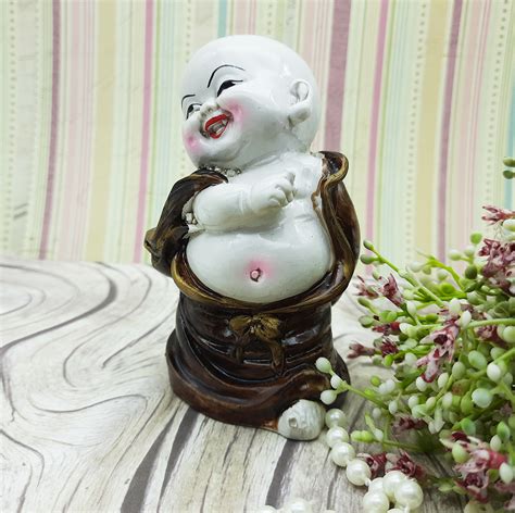 Ascension Handcrafted Cute Child Monk Showpiece Laughing Baby Buddha
