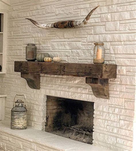 6 X 12 Reclaimed Wood Beam Fireplace Mantel With Corbels By