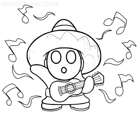 Adorable Shy Guy Mario Coloring Page Free Printable Coloring Pages