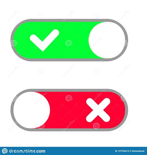 Toggle Button Switch Off Or Turn On Slider Icons For Vector Flat Web