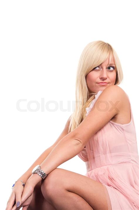 Schöne Mädchen Posiert Stock Bild Colourbox