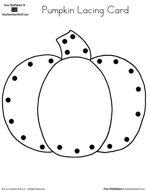 Pumpkin Lacing Card Free Printable Pumpkin Crafts Preschool Pumpkins