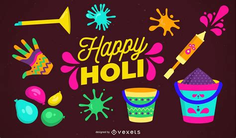Happy Holi Illustration Design Vector Download