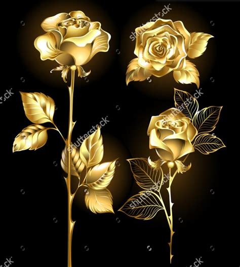 Gold Roses Wallpaper Rose Wallpaperset Of Gold Shining Gold Rose