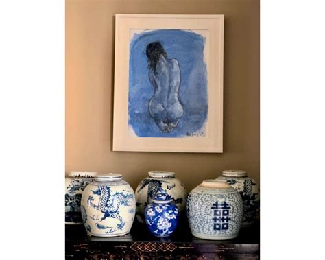 Gabrielle Moulding Blue Nude With Oil On Linen Painting By Gabrielle