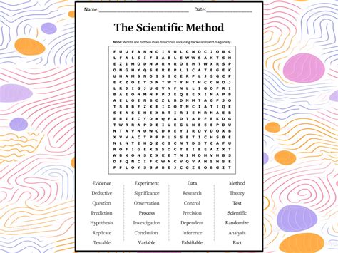 The Scientific Method Word Search Puzzle Worksheet Activity Teaching