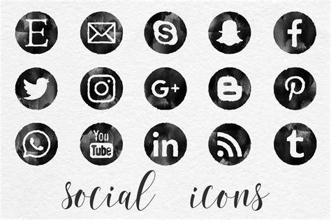256 x 256 png 4 кб. Black Watercolor Social Icons (With images) | Social icons