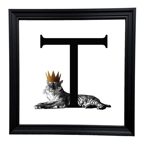 T Is For Tiger Personalised Initial Print Initial Prints Victorian