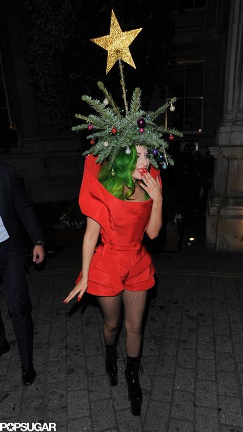 Lady Gaga Literally Takes On A Christmas Tree Lady Gaga Dresses Lady Gaga Unique Dresses