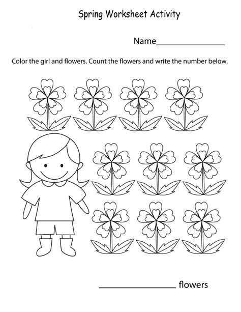 What's in the printable pdf file? Spring Worksheets - Best Coloring Pages For Kids