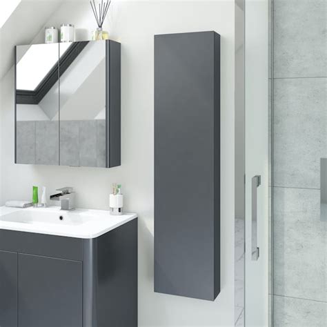 Accents Slimline Slate Gloss Wall Hung Cabinet 1250 X 300mm