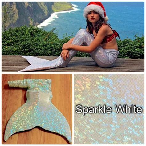 Sparkle White Mermaid Tail Mermaid Tails For Kids