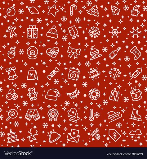 Christmas Seamless Pattern With Xmas Royalty Free Vector