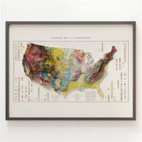 Geological Map Of The United States C1932 Vintage Geology Etsy