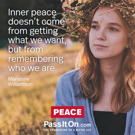 “inner peace doesn t come from getting what we want but from