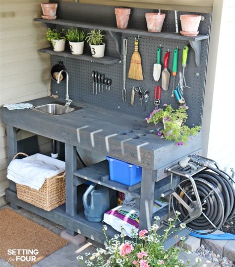 Make It Diy Potting Bench With Sink Setting For Four