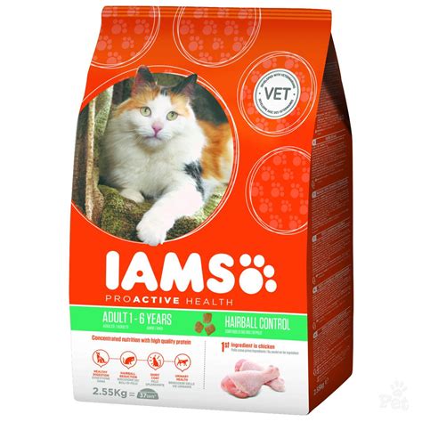 The cats also seem to like it pretty decently. Iams Hairball Cat Food