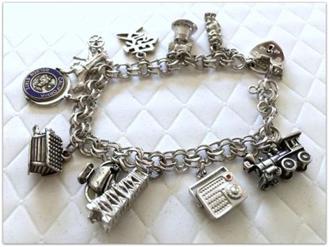 Vintage Sterling Silver Charm Bracelet1960s American Silver Etsy