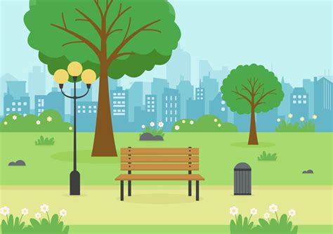 City Park Illustration For People Doing Sport Relaxing Playing Or