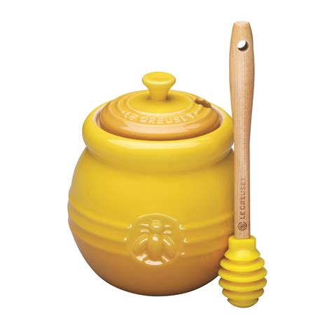 Le Creuset Stoneware Honey Pot And Silicone Dipper Diss Ironworks