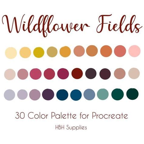 Wildflower Procreate Swatches Flower Field Procreate Color Palette
