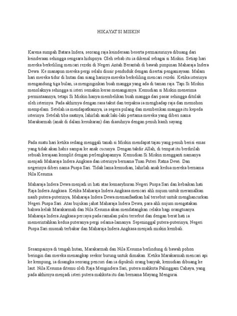 Ke manapun mereka pergi selalu diusir penduduk. Hikayat Si Miskin