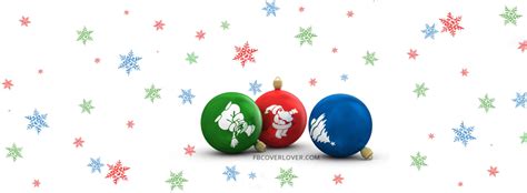 Christmas Ornaments And Colorful Snowflakes Facebook Cover